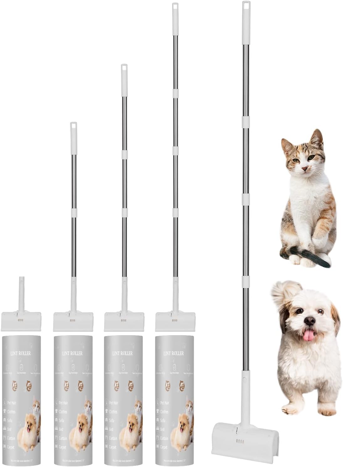 Large Lint Rollers Extra Sticky Lint Roller for Pet Dog Hair with Long Handle,6.3" Wider 300