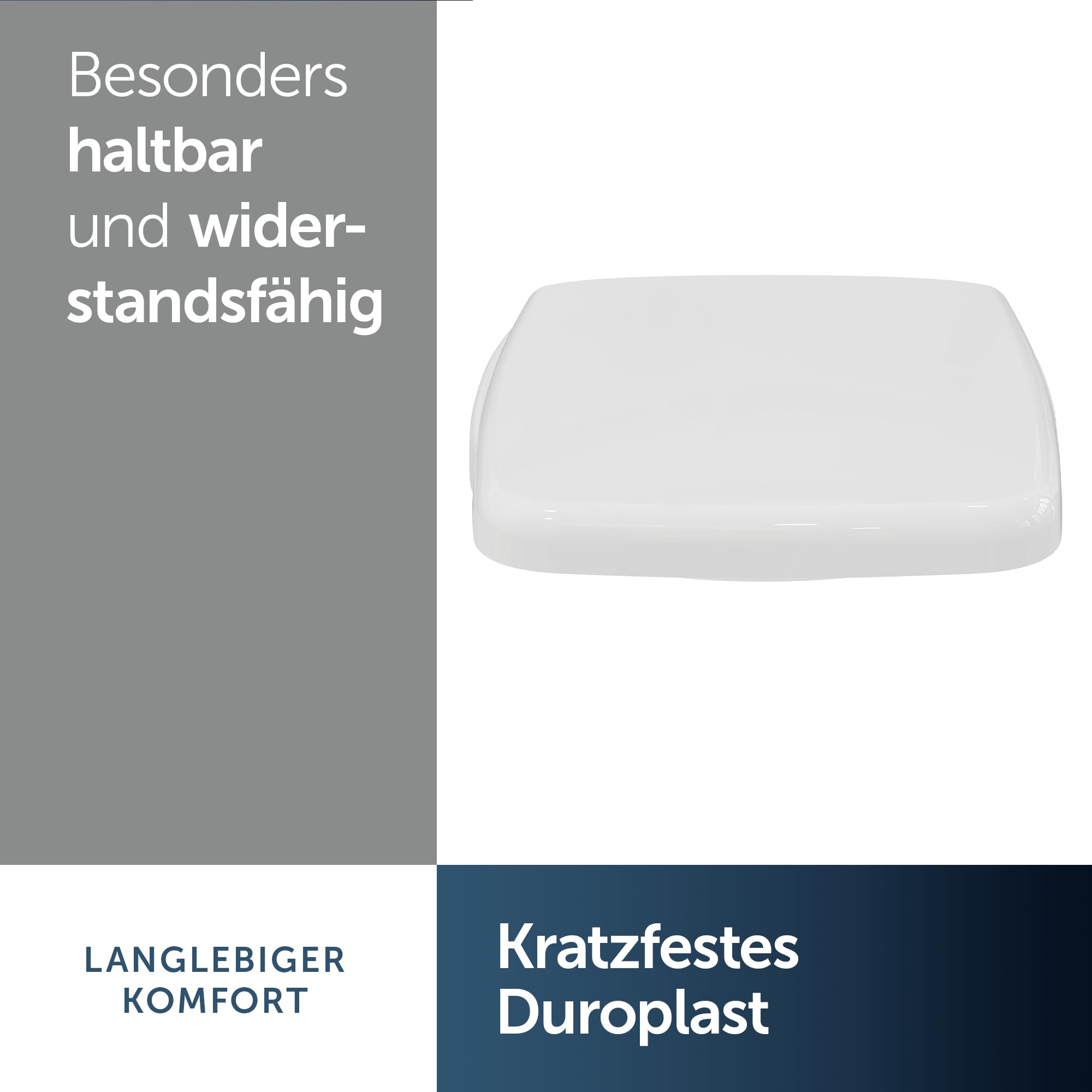 Ideal Standard Cantica WC-Sitz Wrapover, eckig – Weiß (Alpin) | WC-Sitz aus langlebigen Material hergestellt, T629901