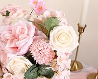 Vista 4 de Flores artificiales, peonías rosas, peonías de seda, flores sintéticas de primavera, ramo de boda, despedida de soltera, pastel, flor, bricolaje