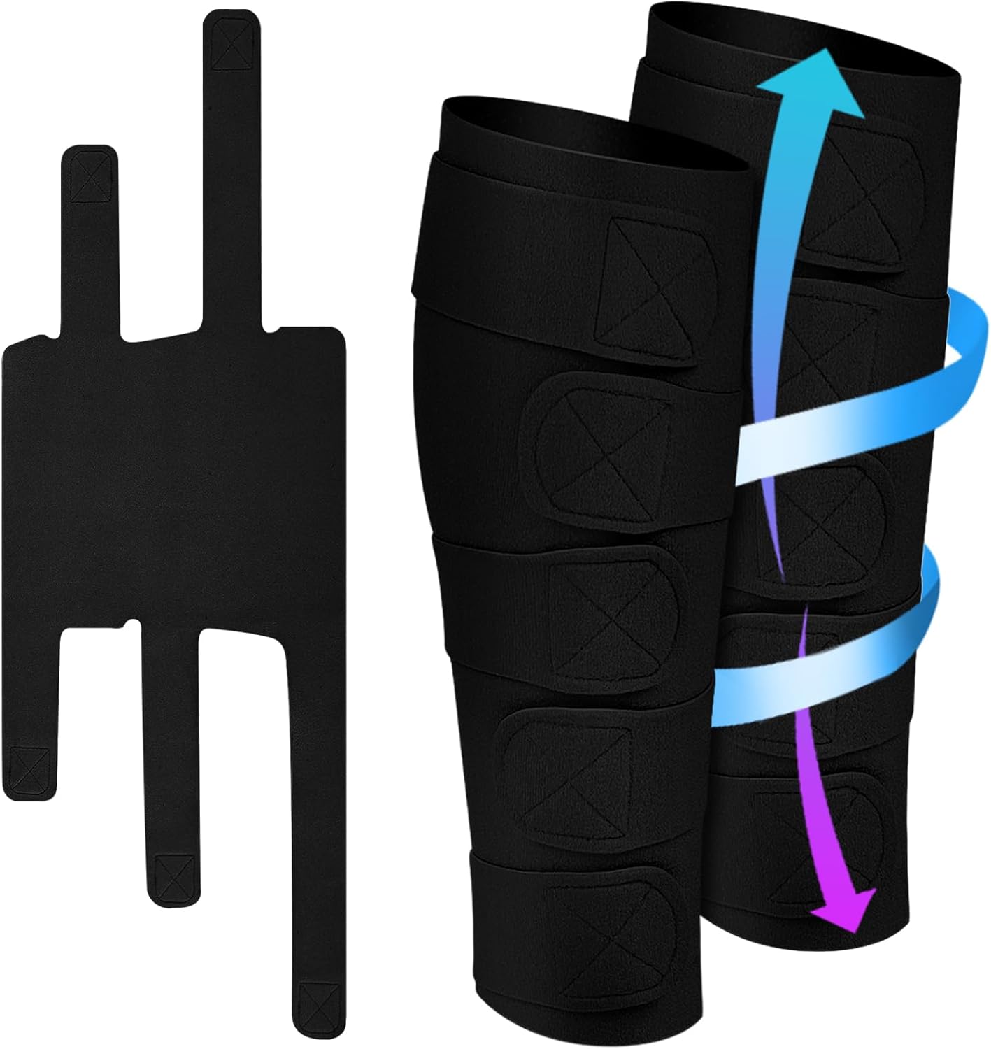 2 Pcs Lymphedema Compression Leg Wraps Adjustable Lower Leg Cover up Medical Shin Splint Wrap for Heaviness Fatigue