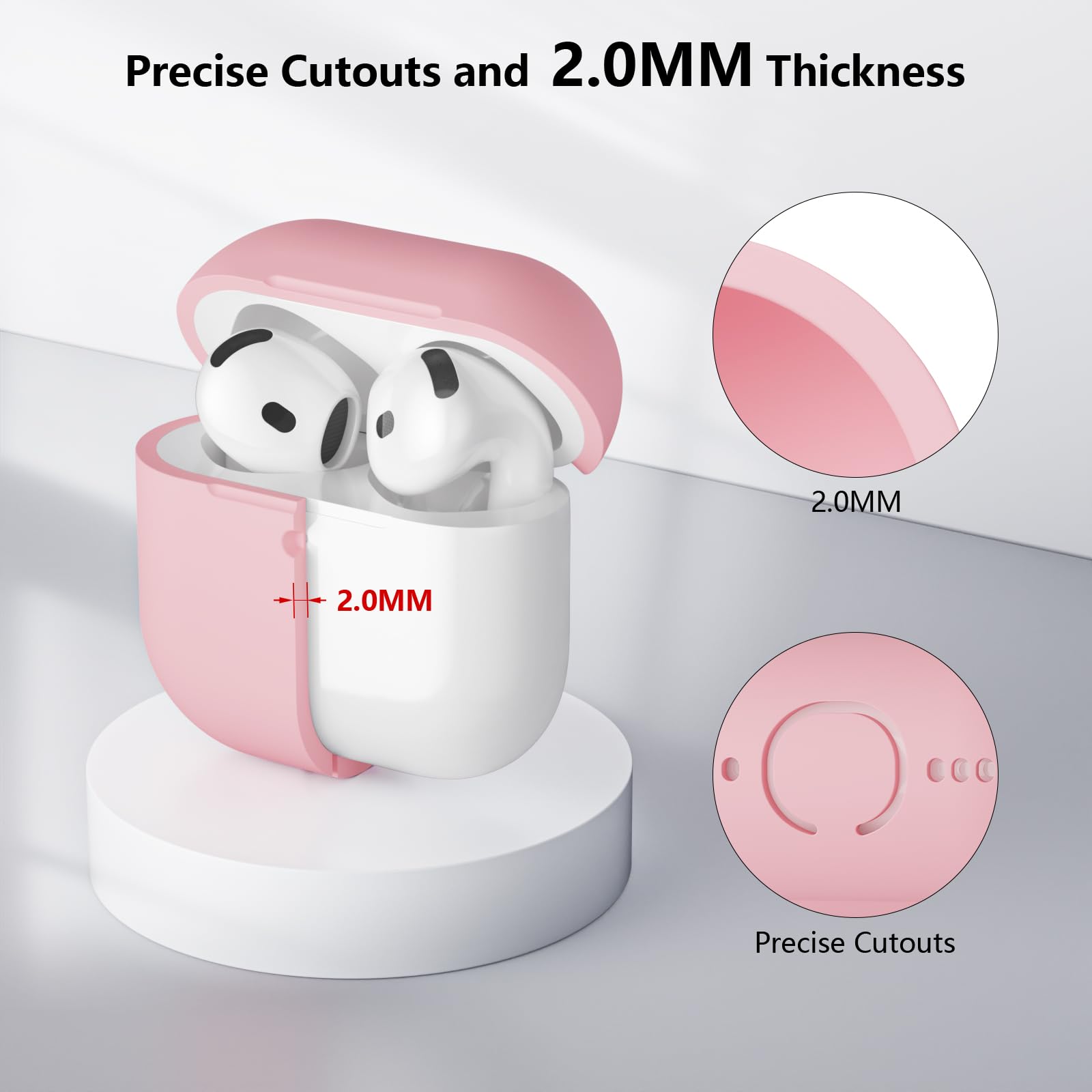Custodia in Silicone Compatibile con AirPods 4 Case, LED Anteriore Visibile, Case Cover Protettiva Antiurto in Silicone Morbido per Airpods 4 Generazione 2024 con Kit di Pulizia, Rosa - 5