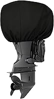 GlückMarine Heavy Duty Outboard Motor Cover for Mercury Suzuki Yamaha 60-100HP Engines - Waterproof UV Resistant Black