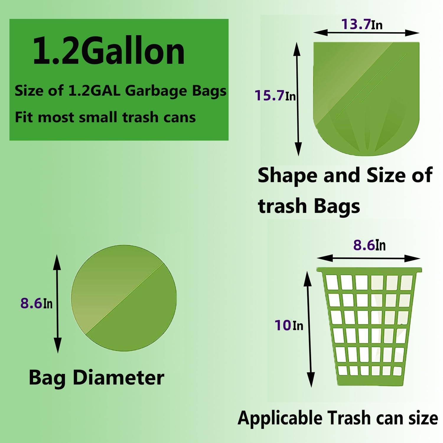 Eco-Friendly 1.2 Gallon Compostable Bags Gallery Image