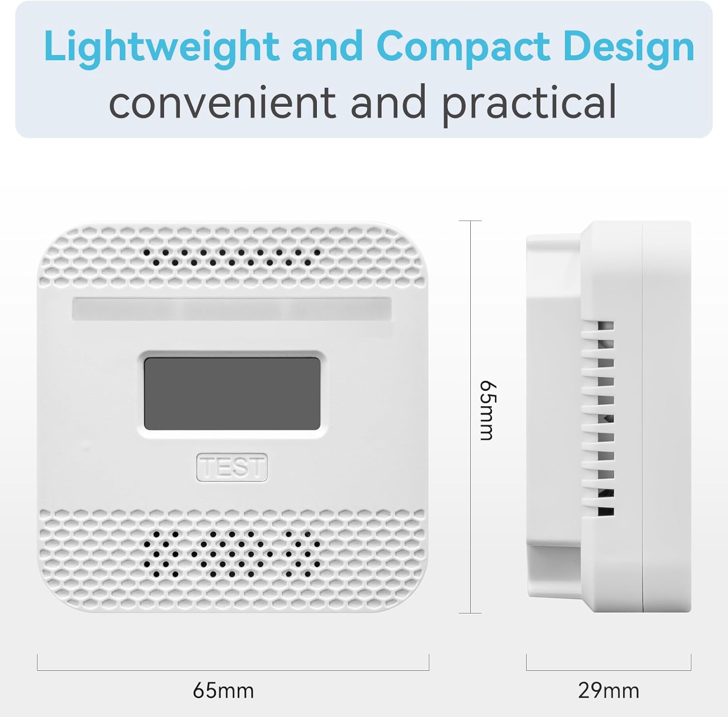 Carbon Monoxide Detector,Portable CO Alarm CO Gas Monitor Alarm with LCD Digital Display Sound Light Warning,Battery Powered High Accuracy CO Alarm Detectors for Travel Home Office Kitchen Car Hotel