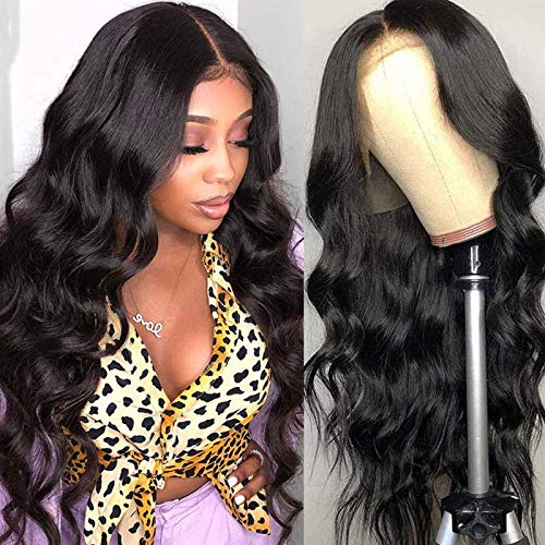 ALI PANDA 13x4 Body Wave Lace Frontal Wigs Pre Plucked with Baby Hair Brazilian Lace Front Human Hair Wigs for Women Unprocessed Virgin Human Hair Wigs 150% Density (16inch wig, 150% density)