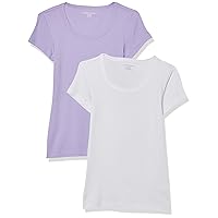 Amazon Essentials T-Shirt Aderente con Maniche Ad Aletta e Scollo Ampio Donna