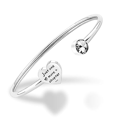 PLITI Bookworm Gift Just One More Chapter Open Cuff Bangle