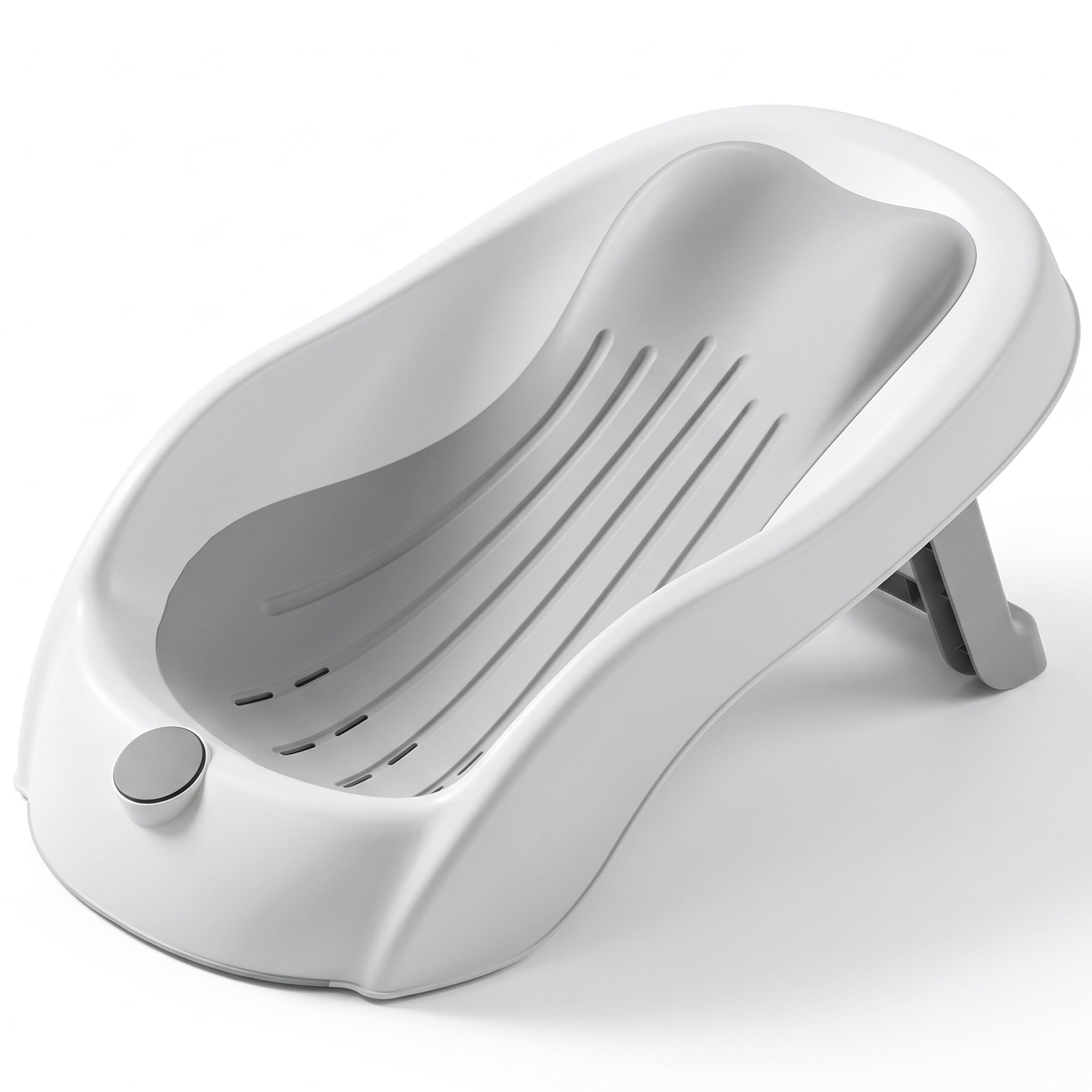 Soporte para baño de bebé, bañera para bebé con pantalla digital de temperatura y drenaje, asiento plegable antideslizante para bañera para recién nacidos, producto para bebés.