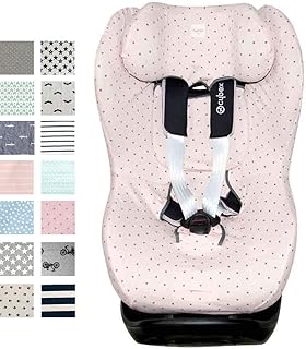 Fundas BCN ® - F132/4597 - Funda de Algodón para Silla de Coche Cybex ® Sirona ® M2 I-Size, Sirona ® S I-Size y GB Vaya ® I-Size - Estampado Little Fun Peach