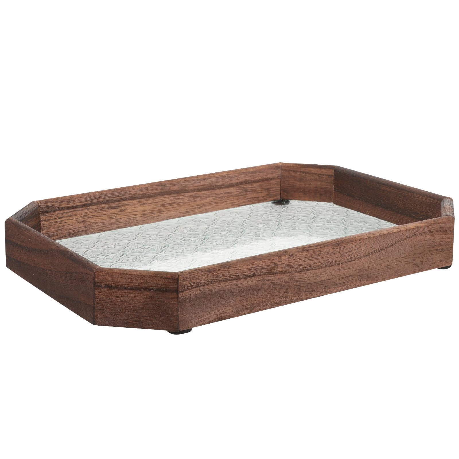 Bandeja decorativa de madera TIDTALEO con diseño elegante de flores para salones