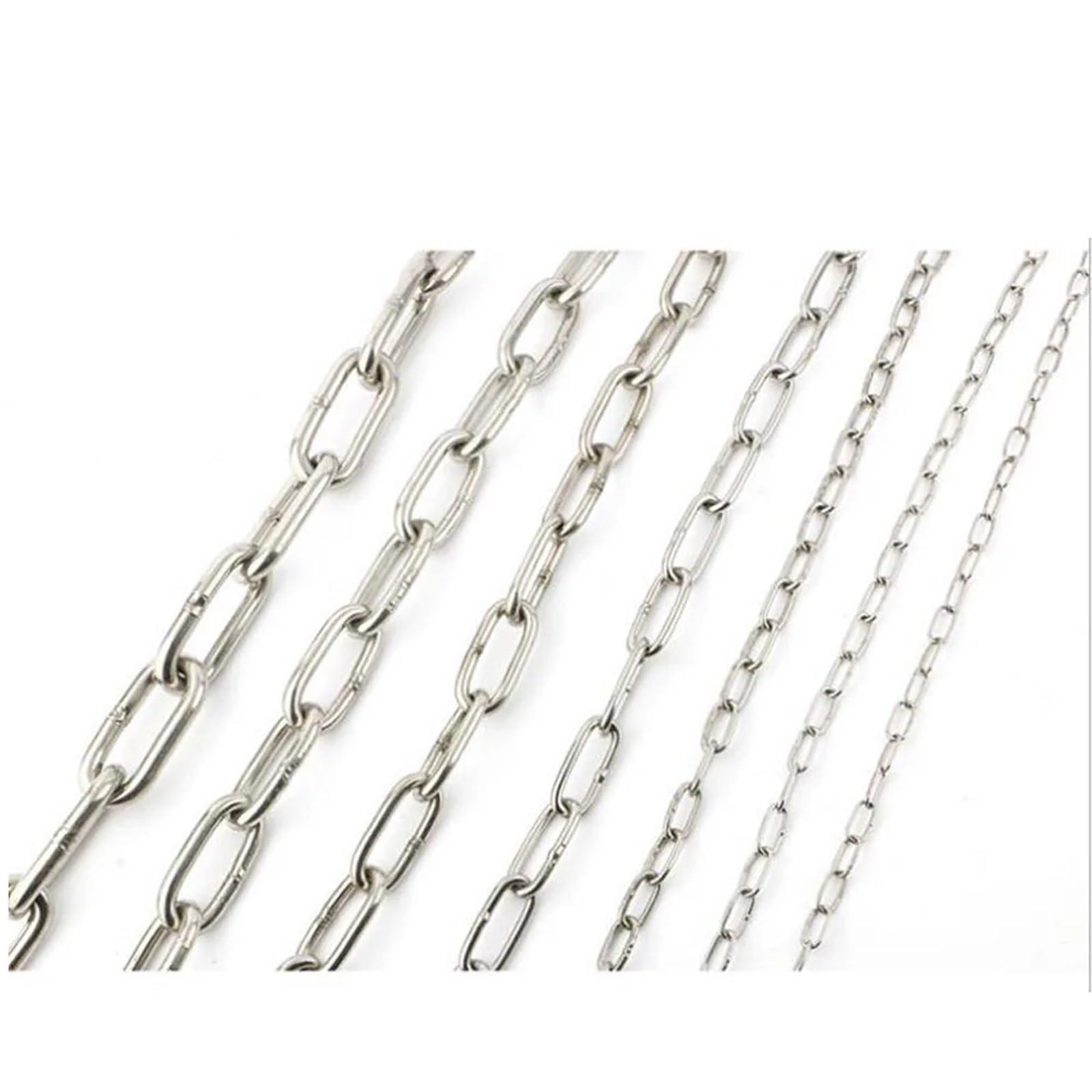 Dsfvervd Long Chian Chain 304 Stainless Steel Chain Long Link Chain/Short Lifting Pet Industry Welded Binding(,M3)