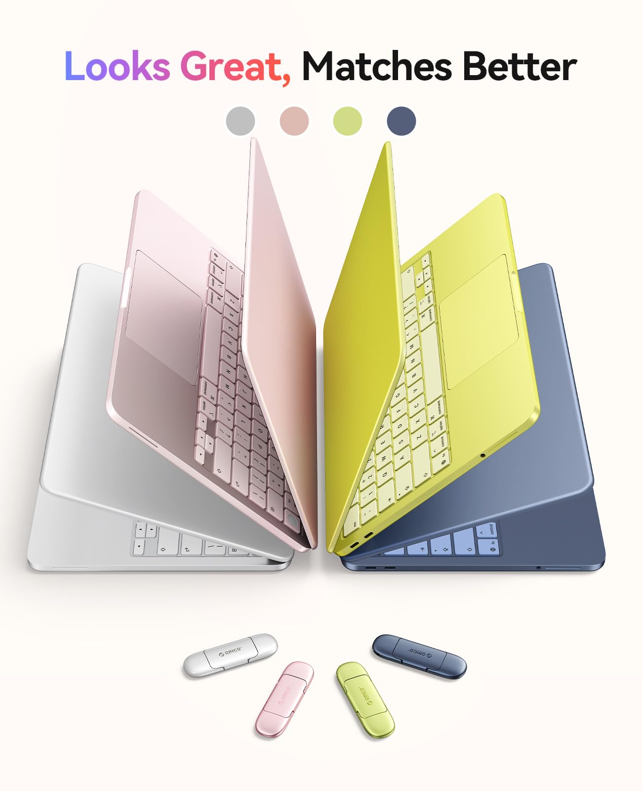 ORICO Neo Memoria Esterna 128 GB, Pendrive USB-C/A, 400MB/s, Rosa Pastello