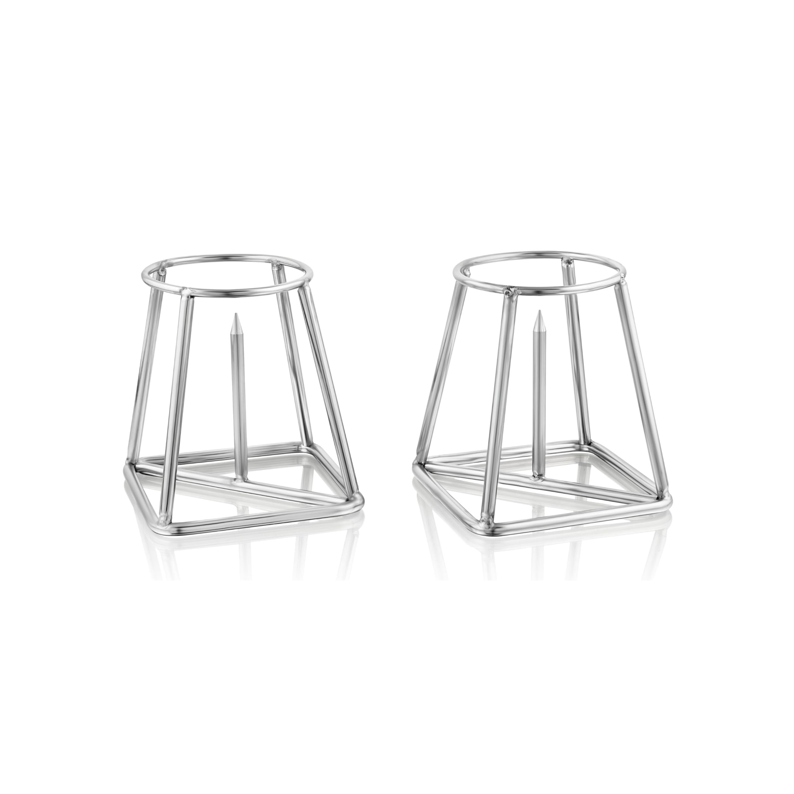 Embassy Stainless Steel Banana Plant Stand/Holder for Pooja (10x10x13.7 cm, Silver, Set of 2) | Thick and Heavy | Ideal for Traditional Ceremonies/Festivals/House Warming | Sturdy & Compact Stand