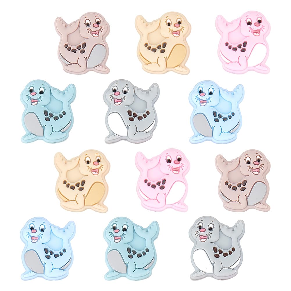 Amazon.co.jp: GOAMKERER 12個 動物シリコンビーズ 6色 シードッグ 