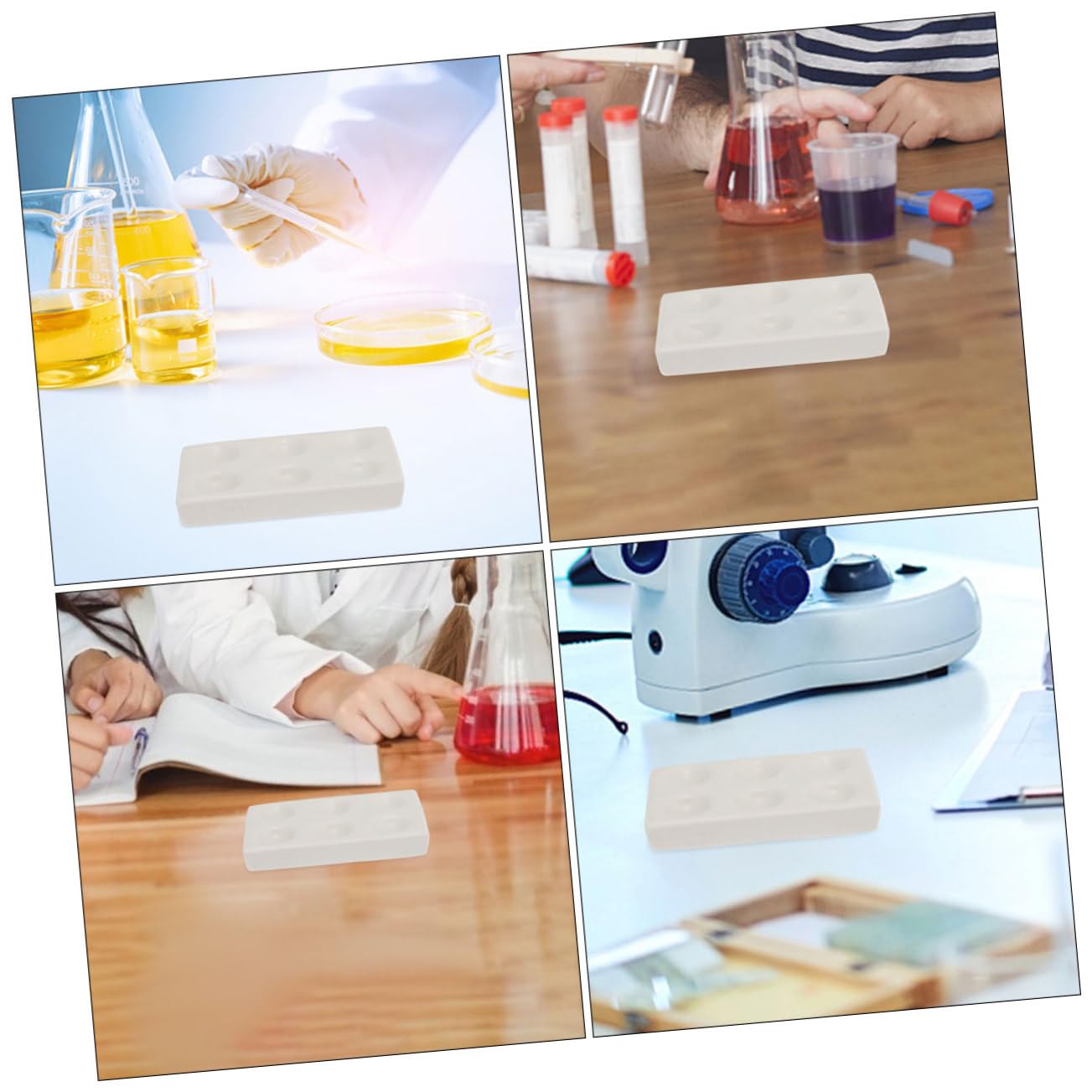 10pièces Plaque De Réaction Céramique De Plaques Scientifiques à Compartiments pour Expériences Chimiques