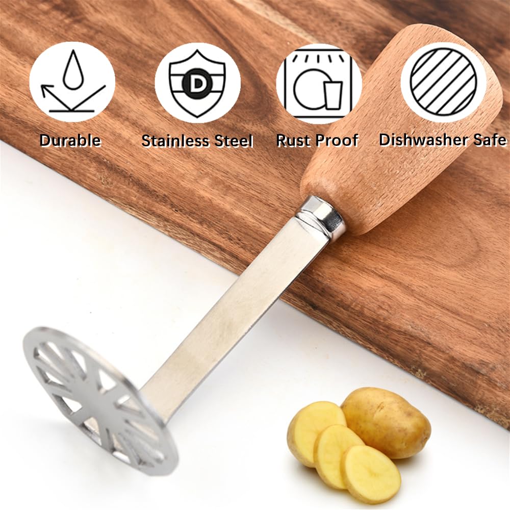 Schiacciapatate Manuale Multifunzione In Acciaio Inox Con 3 Dischi - Foto 3