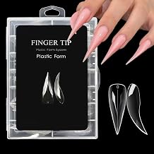 140 Pcs Curved Stiletto Nail Dual Forms for Poly Gel Extension of 3D Eagle Claw Nail Tips Hawk Curve Sculptural Acrylic Nails, Reusable Medium Full Cover Molds Halloween Nail Accessories (14 Sizes)