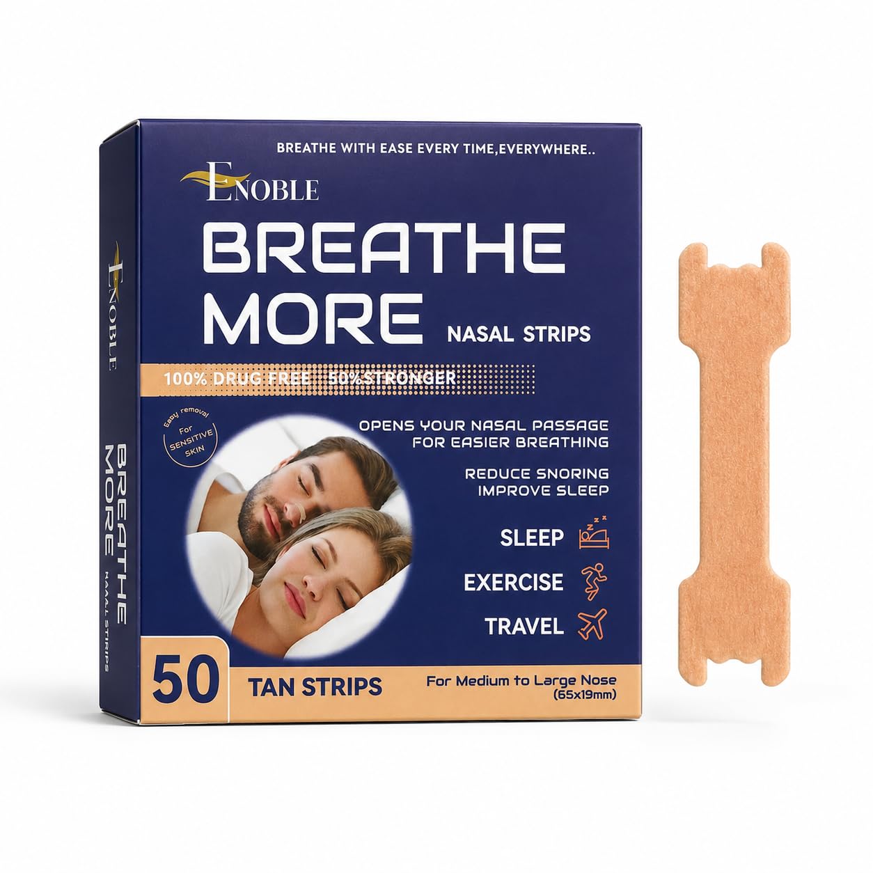 Breathe More Extra Strength TAN Nasal Strips