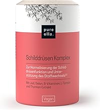 Pure Ella Thyroid Complex - 60 Capsules (2 Months), High Dose & Vegan - Selenium Iodine Complex with Thyme Extract, Kelp, L-Tyrosine Plus 8 B Vitamins - Iodine Tablets Alternative - Laboratory Tested