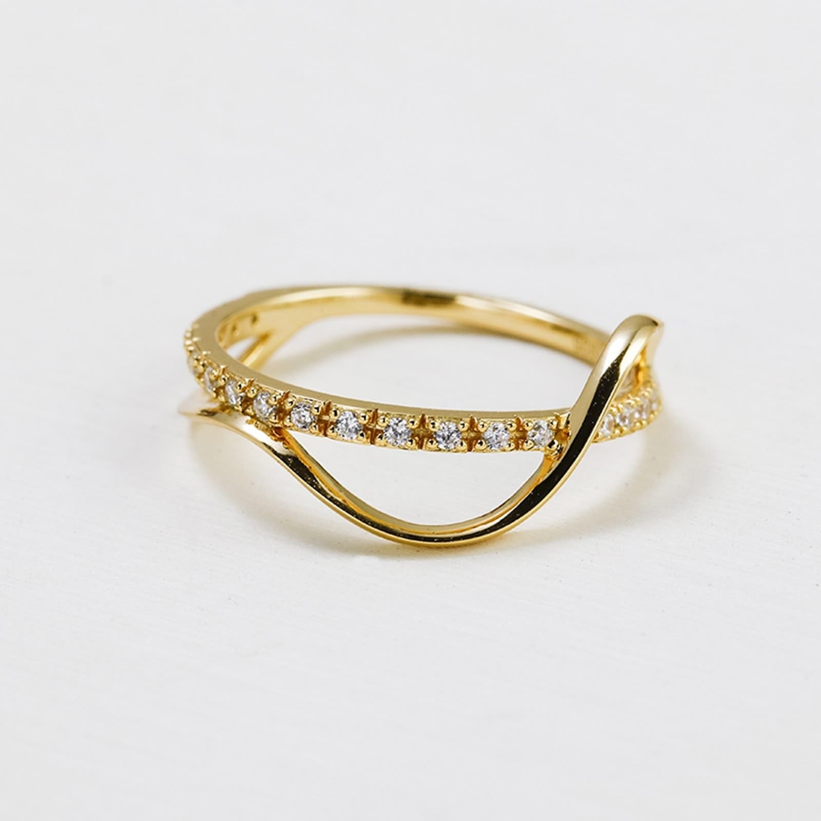 Anillo de solicitud de oro amarillo auténtico de 9 K/14 K/18 K con moissanita, forma infinita
