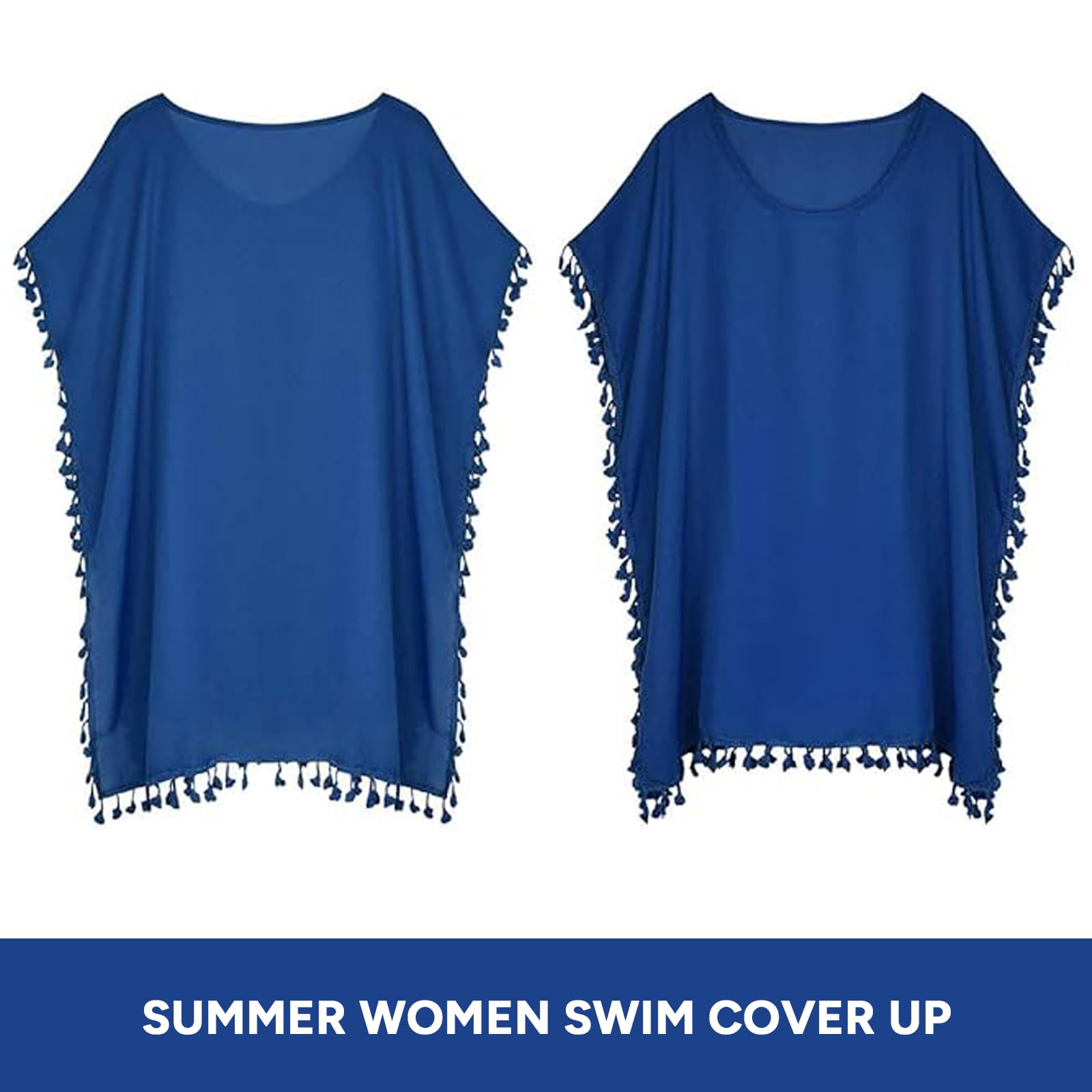 Robe de Plage pour Femmes Ete Bikini Cache-Maillots Mousseline Poncho de Plage Maillot de Bain Plage Bikini Cover Up Chic Loose Semi-Transparent Robe Couvrir Blouse Tunique pour Vancance