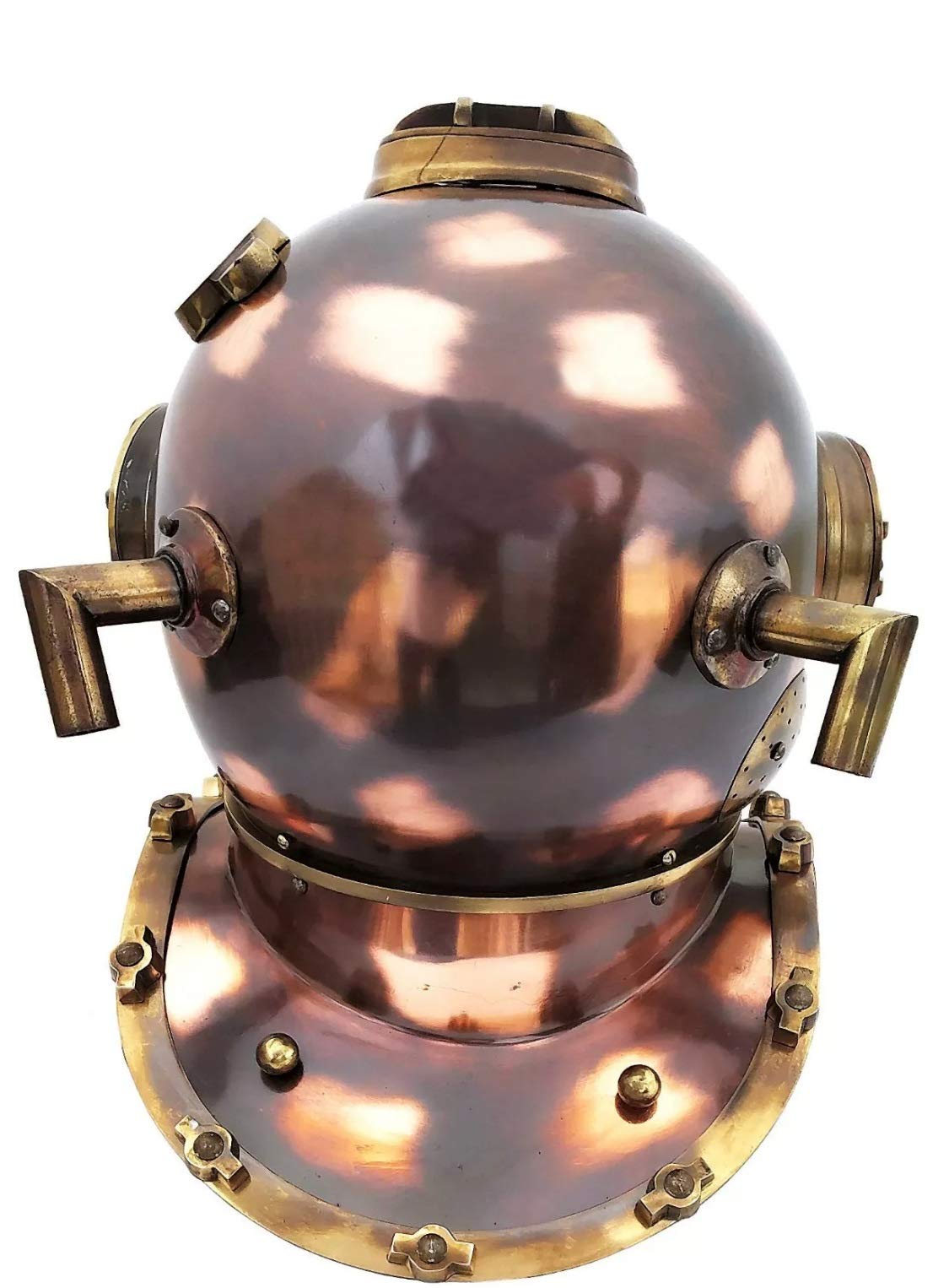 US Navy Marl V - Casco de buceo antiguo de acero de latón de tamaño completo