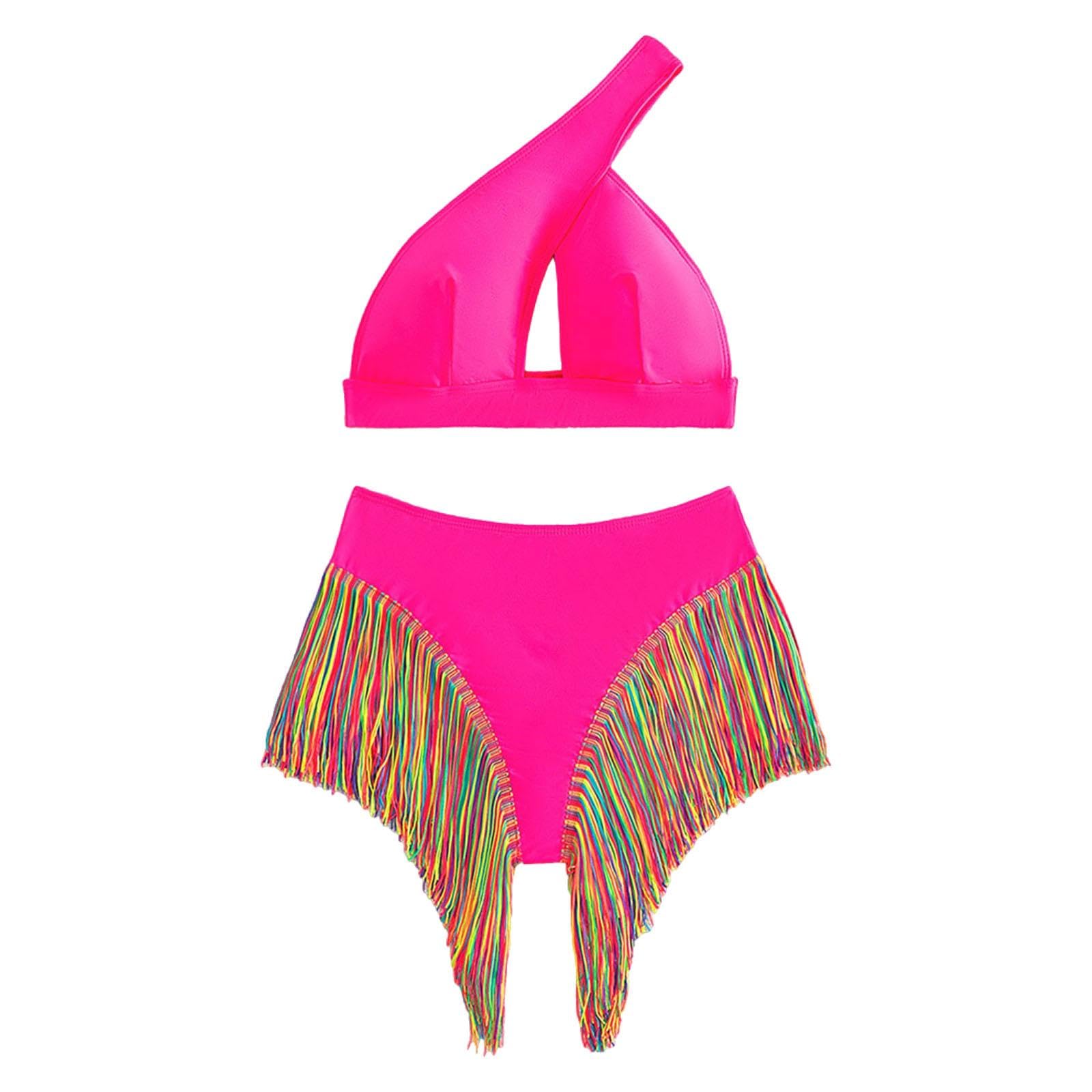 Womens Bikini Set Padded Cup Bra Beachwear for Swimming Pool Vacation Travel L Multicolour-image-0