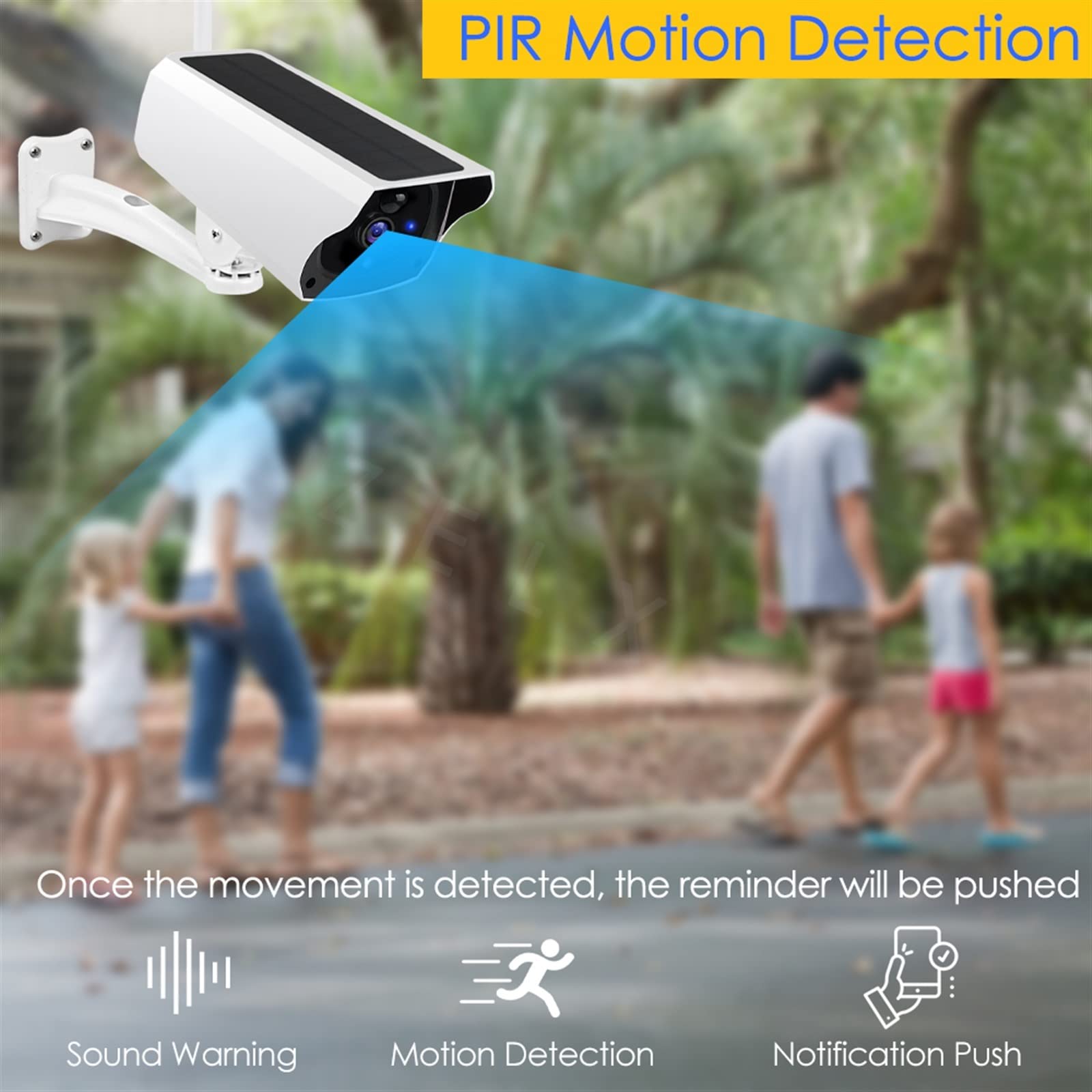 Telecamera Wifi Esterno, Telecamera di videosorveglianza solare da 2 MP 1080P telecamera IP di sicurezza CCTV batteria ricaricabile esterna rilevamento del movimento impermeabile ,Sicurezza, Antifurto