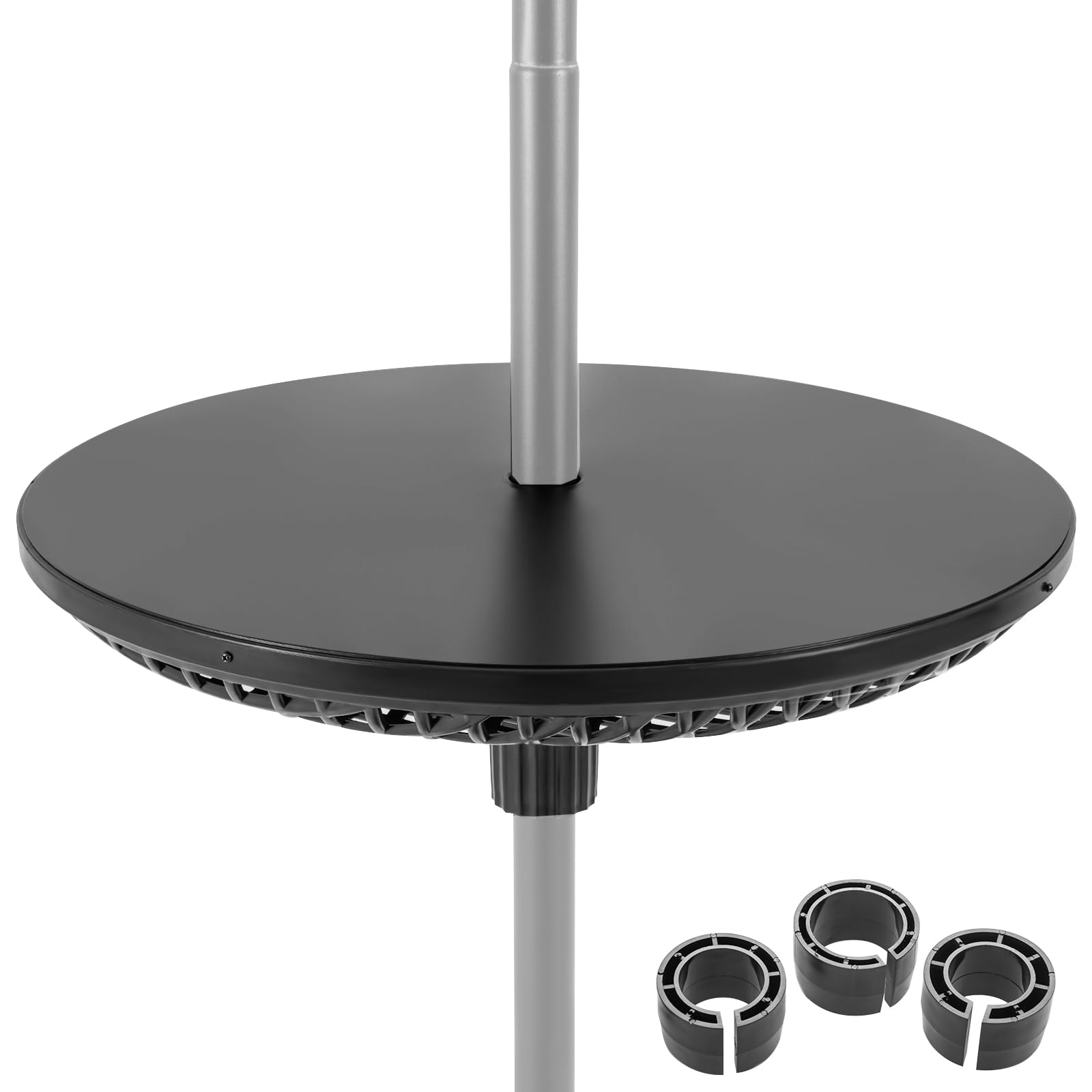Giantex Patio Umbrella Table Tray - 23'' Portable Outdoor Side Table with Umbrella Hole, for 1.5