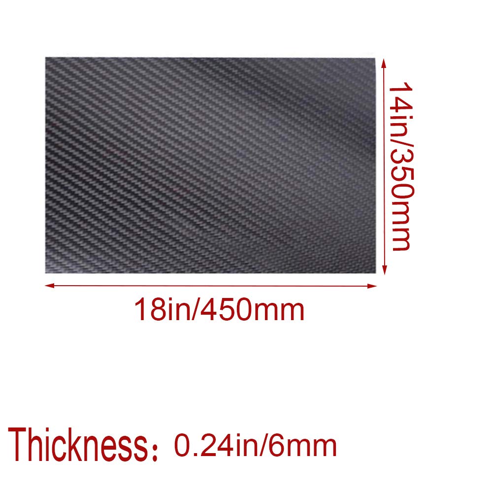 Karbon, Kohlefaserplatten, Platte, 3K-Platte, starres Laminat, Drohnenmodelle, Roboter, schneidbar, Twill, matt, 450 mm x 350 mm(Thickness6mm)