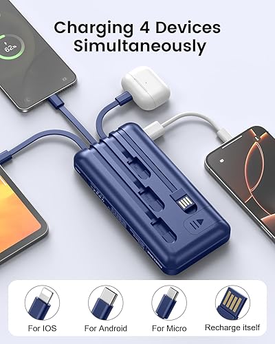 Miniatura 5 de Cargador portátil con 4 cables incorporados