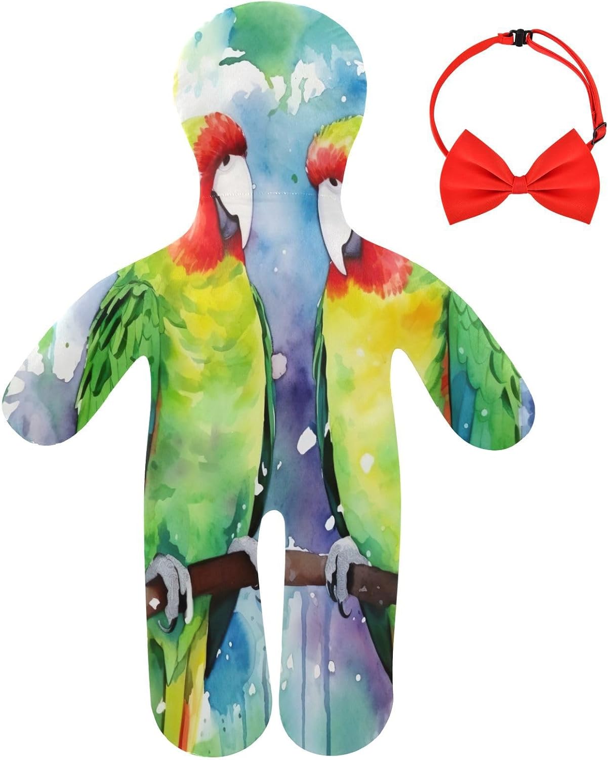 Green Parrots1 Human-Shaped Pillow Soft Body Pillows Washable Velvet Pillows for Anxiety Relief Sleeping Cuddling & Support