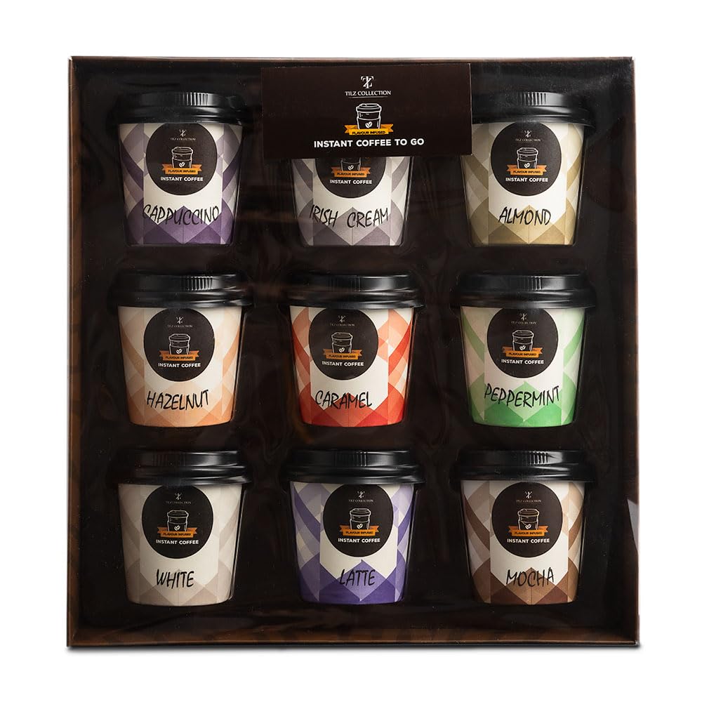 Coffee Gifts - Instant Coffee Gift Set For Men, 9 Flavoured, Coffee Lover Gifts |Coffee Gifts For Women, Men |Coffee Sampler Gift Set |Coffee Hamper Gifts |Gifts For Men & Women