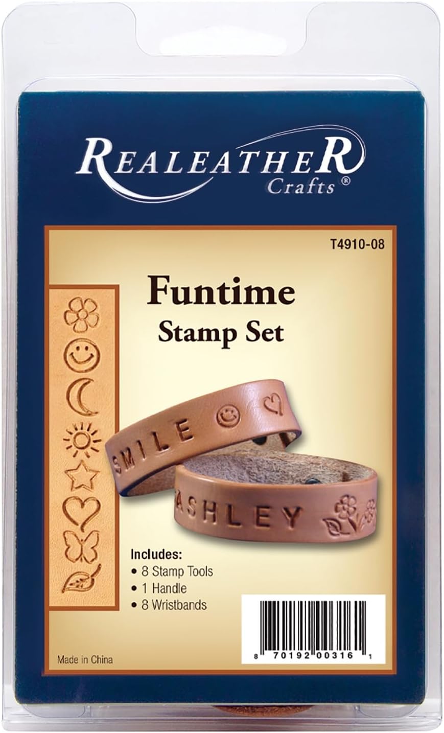 Realeather Leathercraft Kit, Funtime Stamp Set