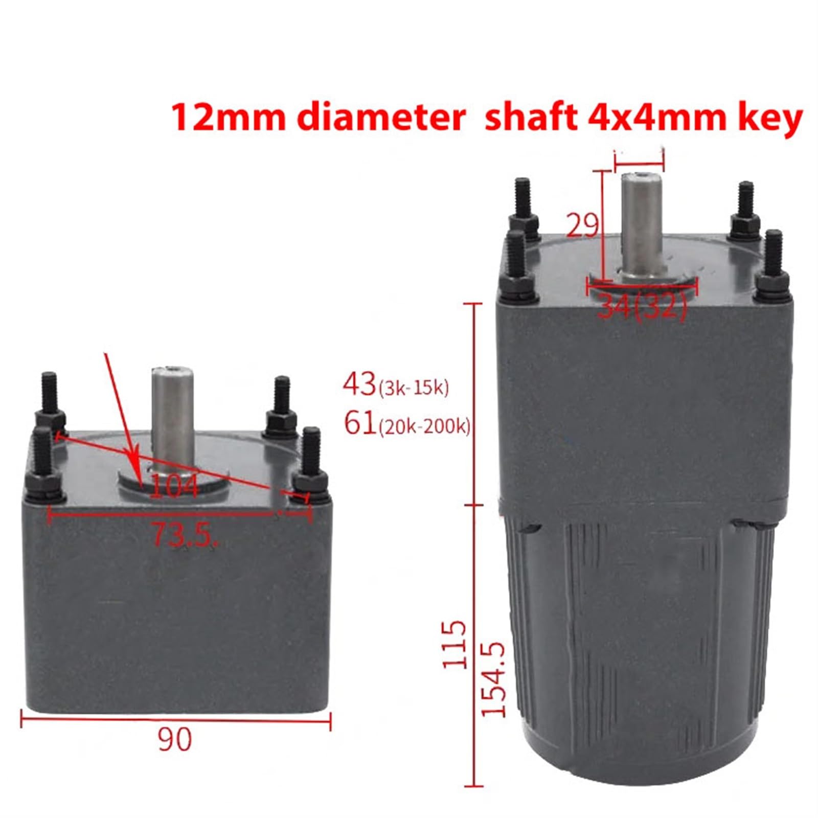 1 motor de velocidad ajustable 5IK40RGN-C con regulador, 40 W, CA 220 V, monofásico, 90 x 90 mm, motorreductor de control de velocidad CW CCW Reducción de par(17RPM)