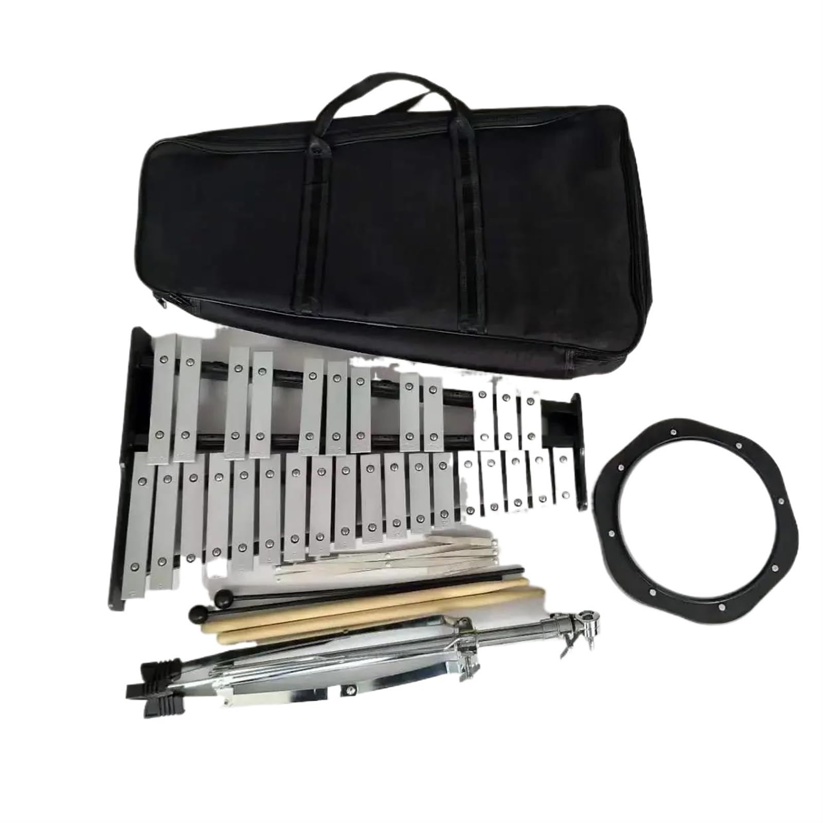 Instrument De Musique Xylophone En Bois Kit De Percussions Xylophone Professionnel 32 Notes Pour Adulte Avec Tapis D'entraînement De Tambour De 8 Pouces