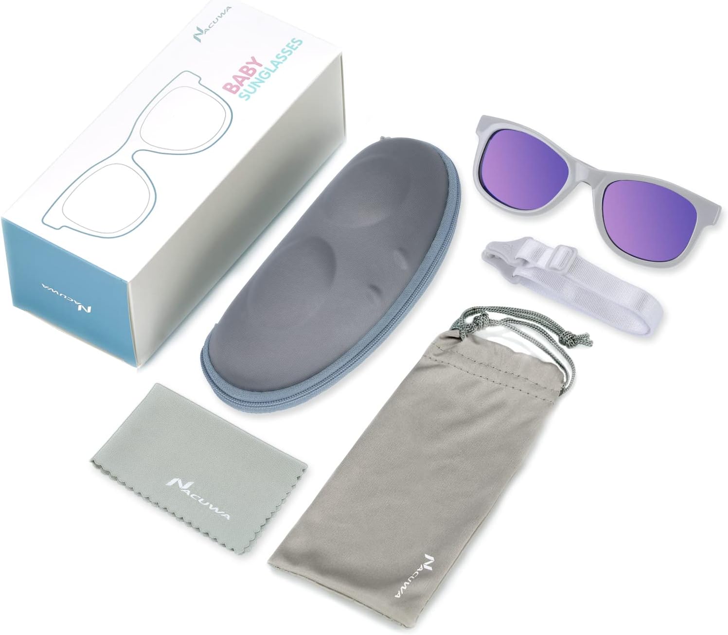 Baby Sunglasses - 100% UV Proof Sunglasses for Baby, Toddler, Kids - Ages 0-2 Years - Case and Pouch included - Image 5