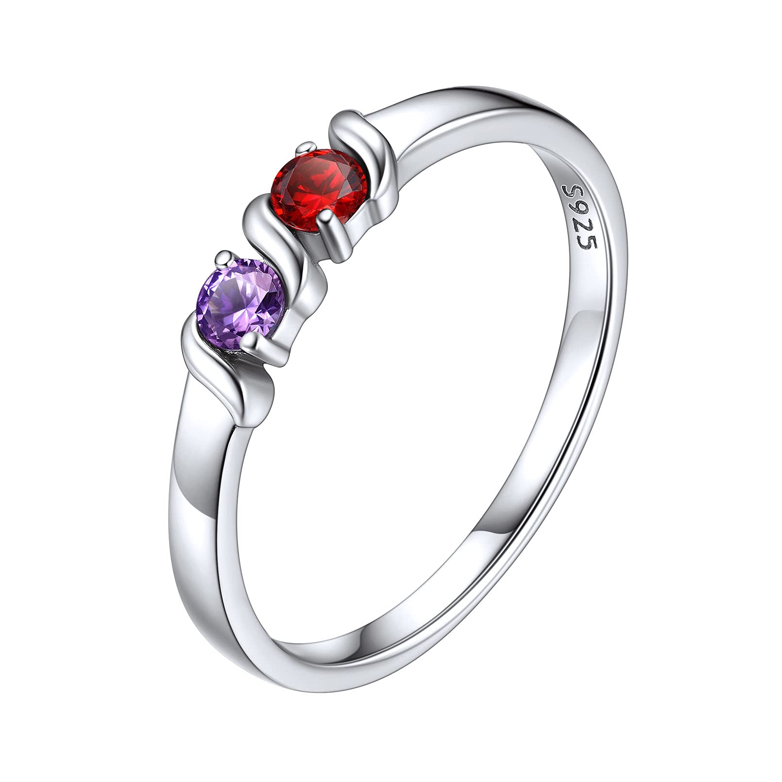 ChicSilver 2粒 誕生石 指輪