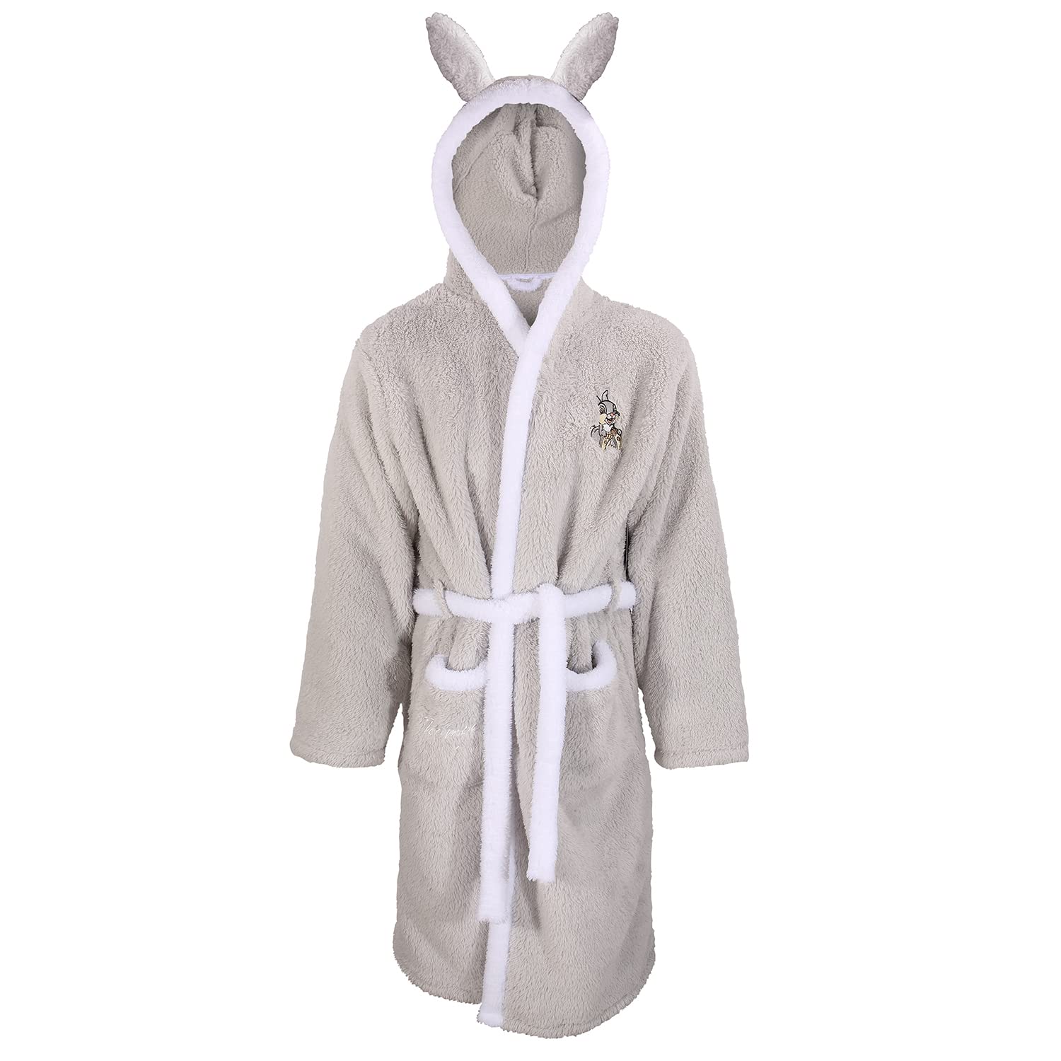 Disney Women's Grey Thumper Dressing Gown Supersoft Fleece Bambi Robe L-Xl