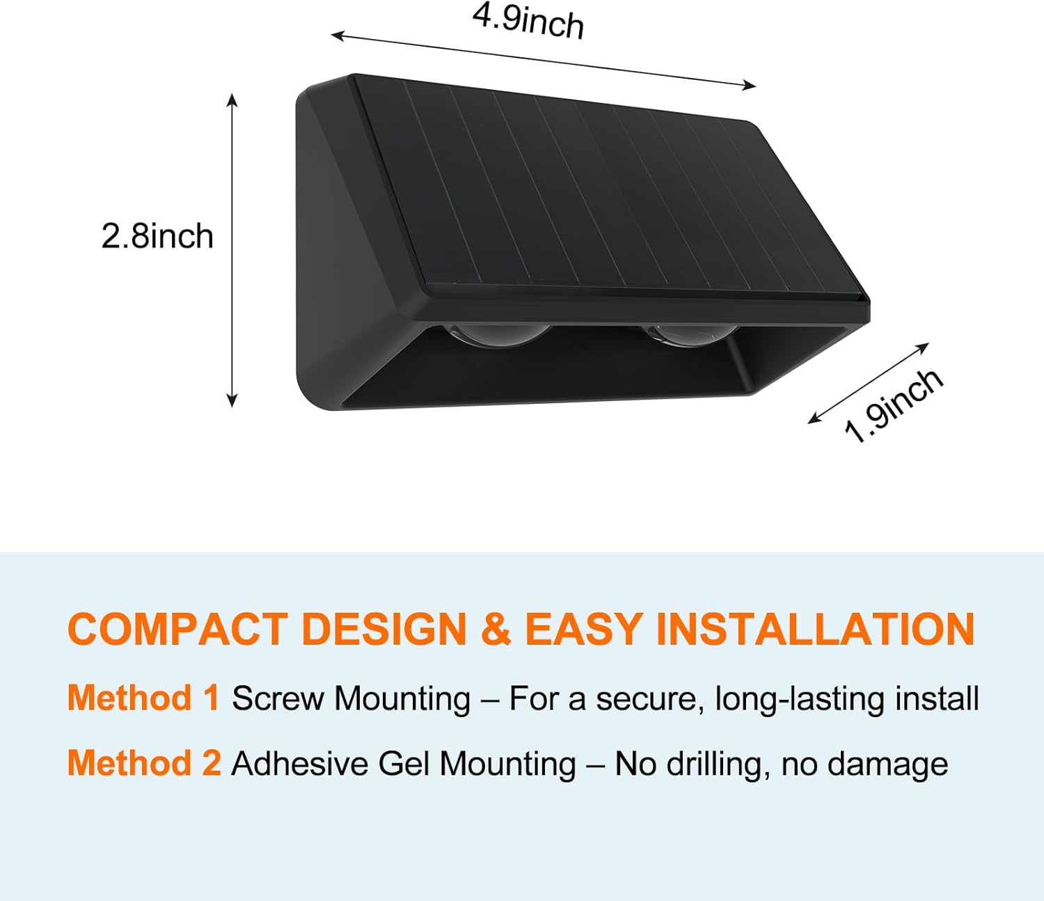 Solar Fence Lights Outdoor 8-Pack, 3000/4000/6000K & 8 RGB Colors, IP65 Waterproof LED Fence Lights Solar Powered, 100 Lumens Outdoor Light for Yard, Patio, Deck, Wall, Stair, Step, Railing (8PK)