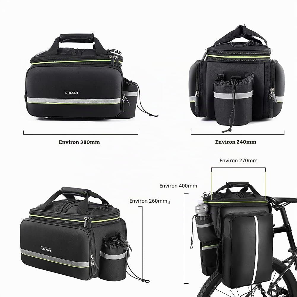 LIXADA 20-35L Sacoche Porte-Vélos Arrière Impermeable Vélo Coffre Sac Voyage Porte-Bagages Selle Siège Sacoches Sac 380 * 260 * 240mm Résistant à l'usure Solide