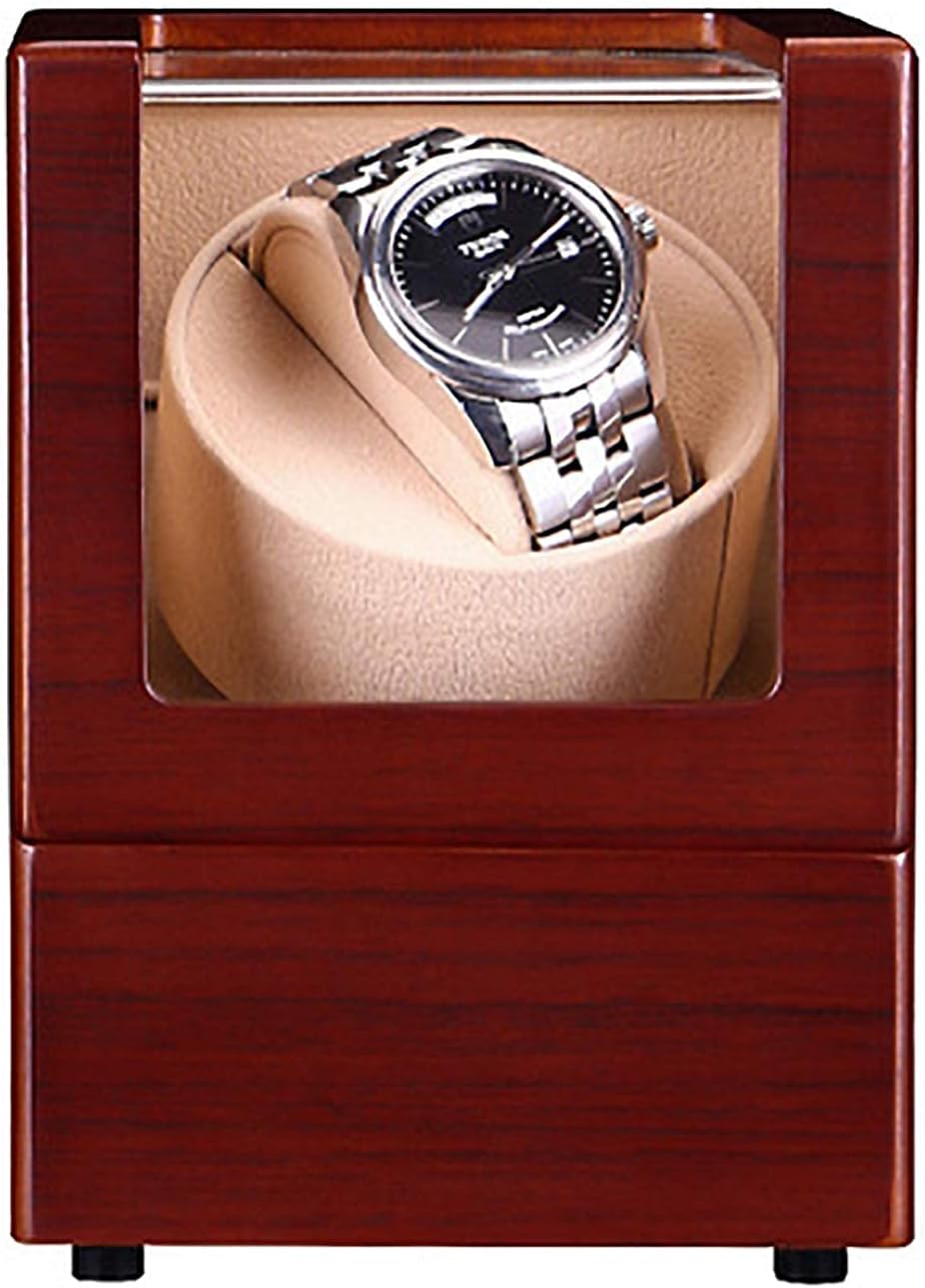 Watch Accessories Winding Box Watch Winders - Household Watch Shaker Mechanical Watch Automatic Rotator Device Dark Red Texture Wooden Swinger Watch Winding Box Storage Display Box