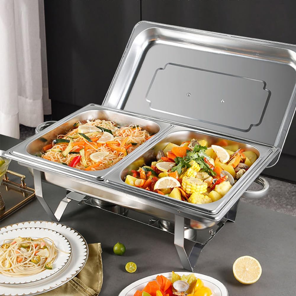 OHMG - Calentador de cocina para aparador, baño y baño maría profesional, mantenimiento caliente, catering, hotel/restaurante, acero inoxidable (2P-2 compartimentos, 55 x 35,5 x 26 cm)