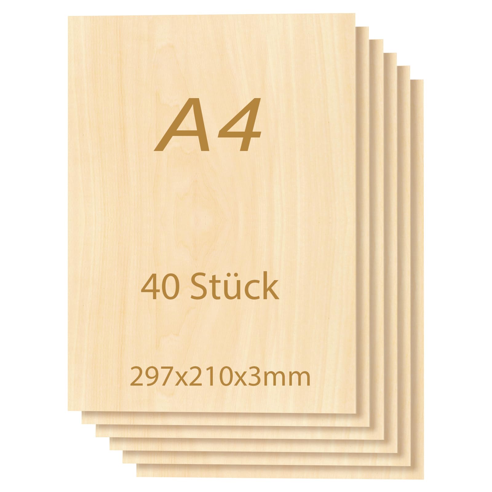 Tocome 40 Stück A4 Linde Sperrholzplatte 297 x 210 x 3mm Sperrholz Laserfähig 3mm Laser Holz Lindensperrholz 3mm Basswood Plywood