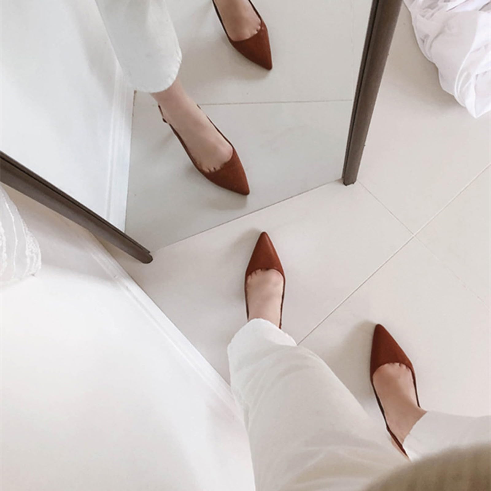 Scarpe da donna eleganti estive con tacco alto, scarpe con tacco a punta | Scarpe da sposa sexy a spillo, comode scarpe da sposa, sandali chiusi con tacco, scarpe da sposa leggere per feste