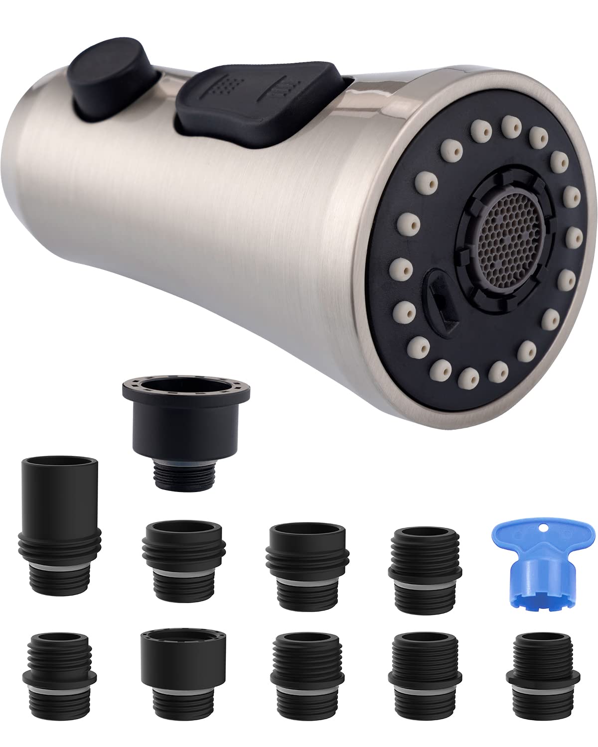 Hibbent Pull Down Kitchen Faucet Head Replacement, 3Function Kitchen