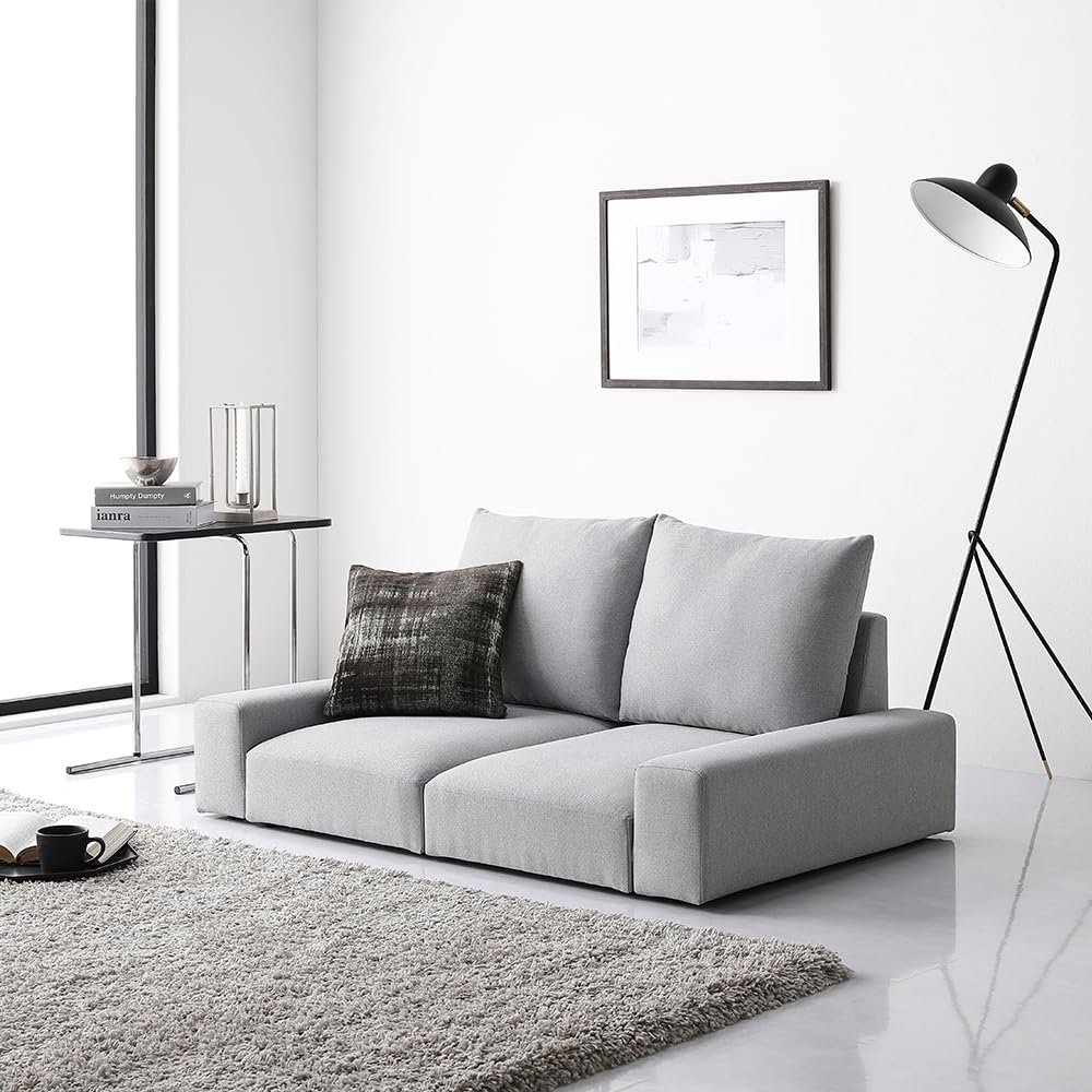 ソファー ローソファー ソファ オットマン付き 2人掛けソファ ライトグレー Amazon｜RASIK ソファー 2人掛け ローソファー ライトグレー