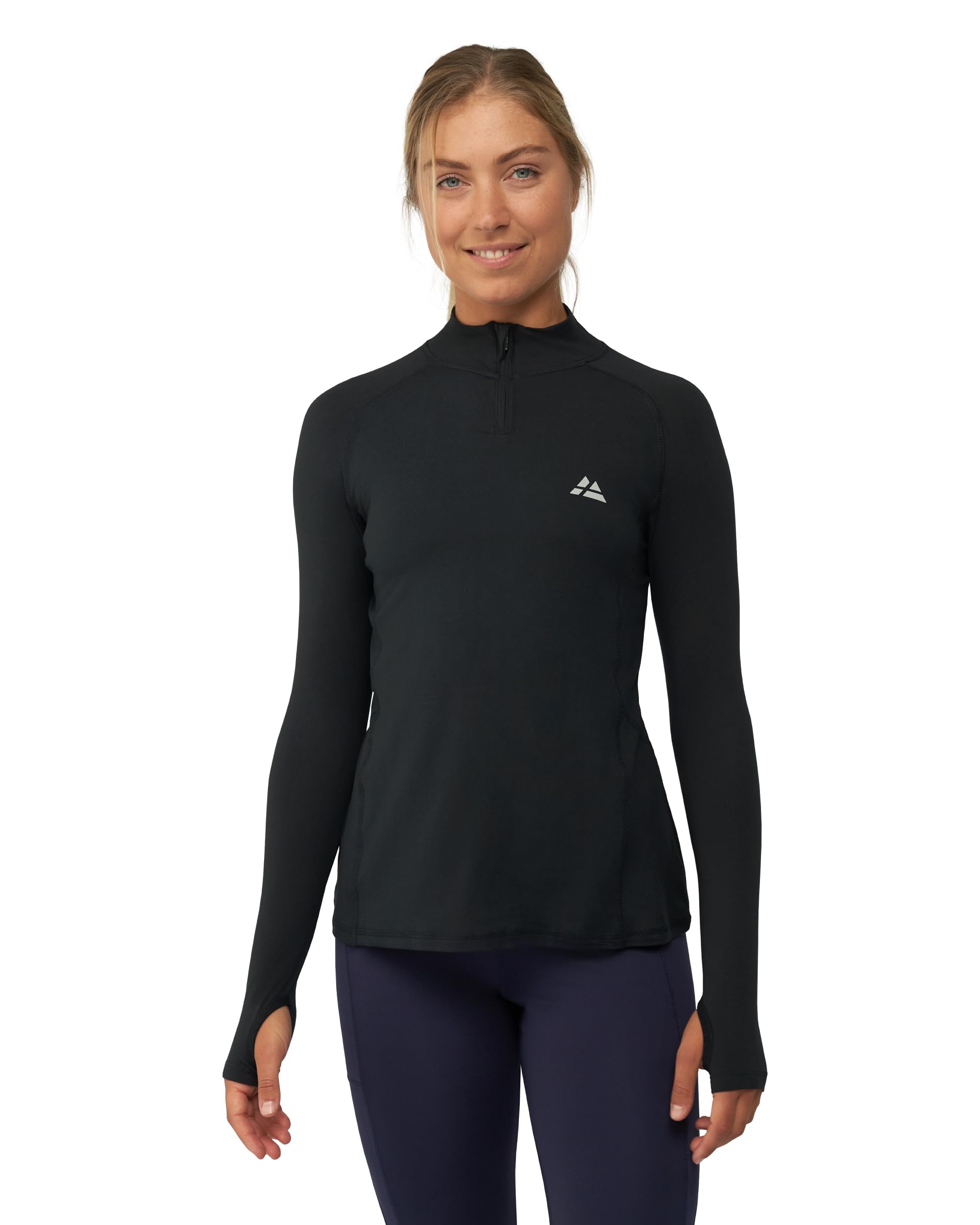 DANISH ENDURANCE Maglietta Sportiva a Manica Lunga, Ideale per Running e Outdoor, con Zip e Dettagli Riflettenti, da Donna