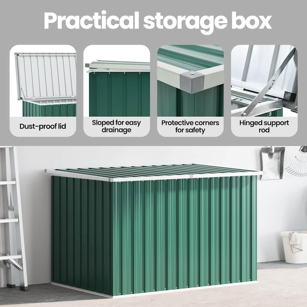 vidaXL Gartenbox Auflagenbox Kissenbox Aufbewahrungsbox Truhe Box Gartenmöbel Gartenkasten Gartentruhe Werkzeugkasten Grün 171x99x93cm Küche, Haushalt & Wohnen