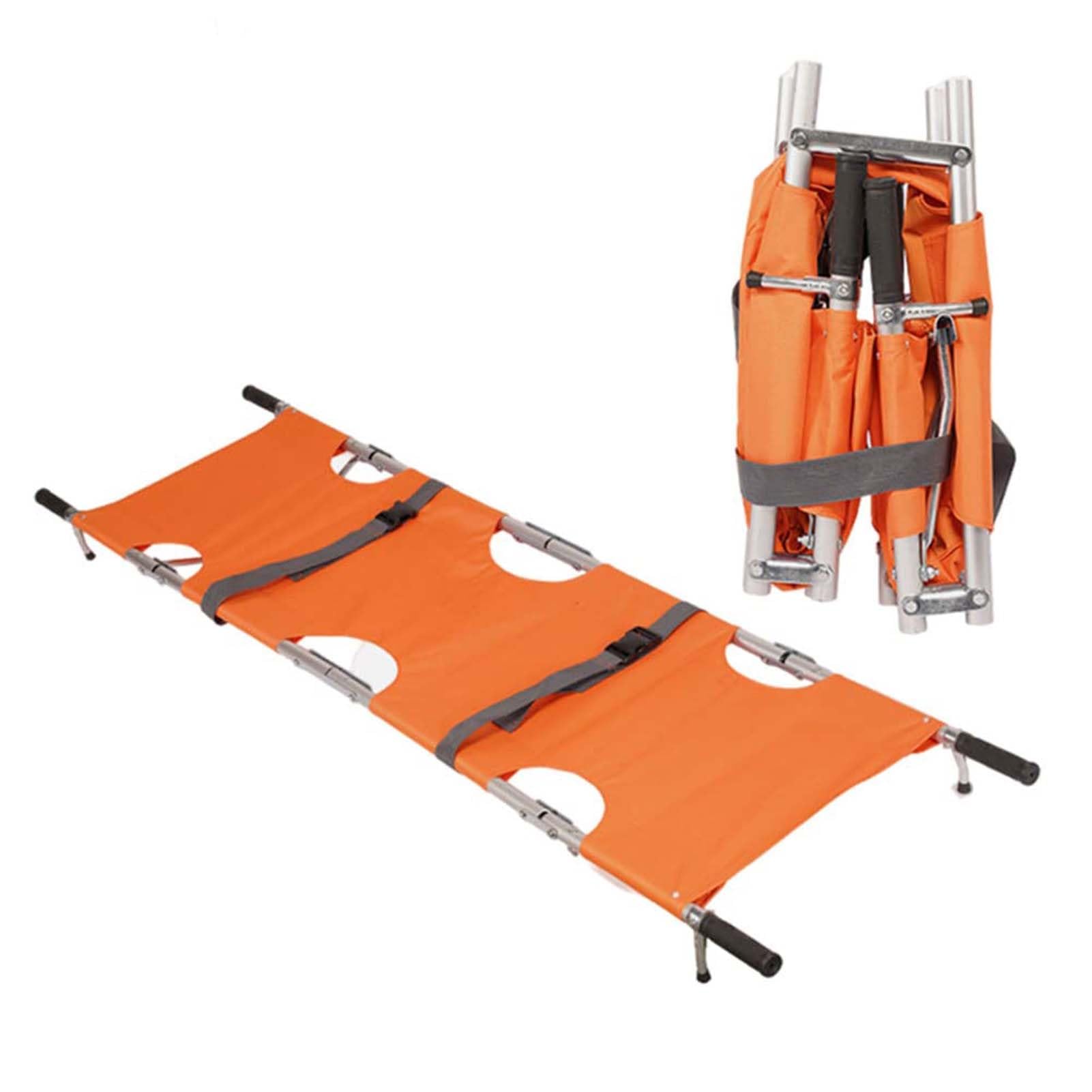SGKOMN Emergency Rescue Stair Stretcher, Aluminium Alloy Folding Stretcher for Ambulance, for Hospital Sports Venues Soft Stretcher, for Transport Evacuation, A